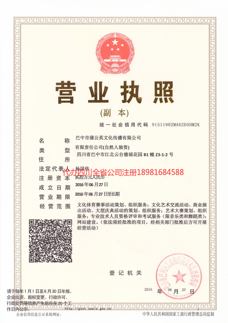 桦甸桦甸蒲公英文化传播有限公司